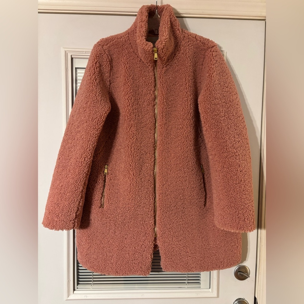 LOFT Teddy Sherpa Zip Coat NWOT
